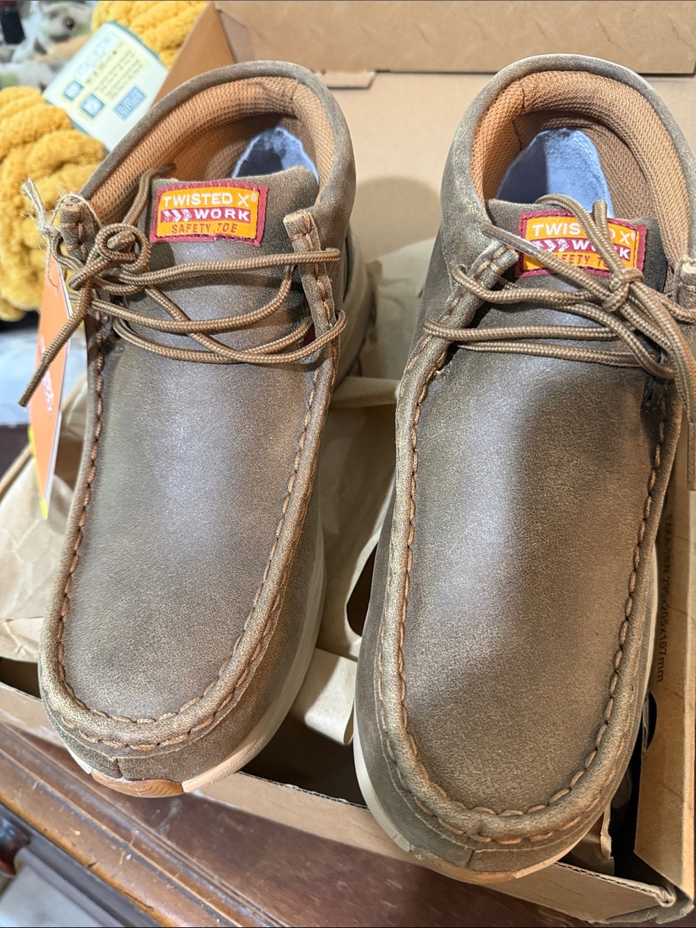 Twisted X Work Safety Toe Women’s Brown Moc Toe Work Shoes